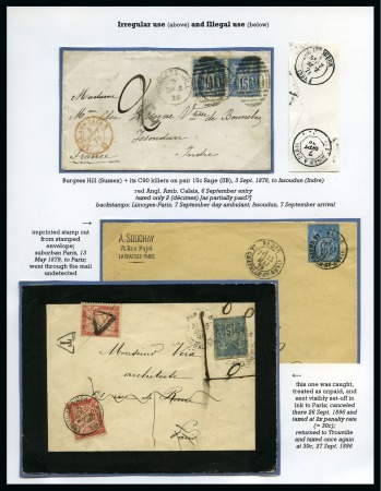 Stamp of France » Type Sage 1878-1896, Présentation en une page sur des usages