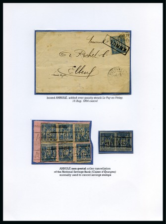 Stamp of France » Type Sage 1884, Présentation en une page d'exposition d'une