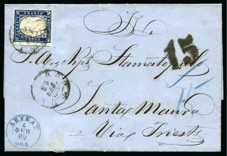 1862 (25.1) Folded cover from Livorno via Florence