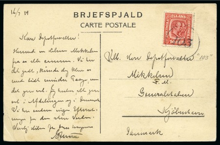 1909 One cover and two postcards to Copenhagen