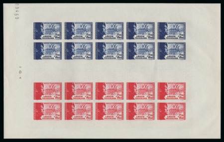 1942, Feuille complète Légion tricolore ** avec 5