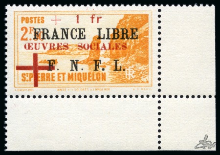 Stamp of Colonies françaises » St. Pierre et Miquelon 1942, FRANCE LIBRE surchargé oeuvre sociale n°310/311