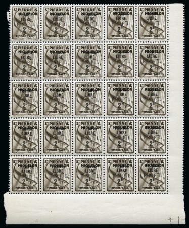 Stamp of Colonies françaises » St. Pierre et Miquelon 1942, FRANCE LIBRE timbres-taxe Morue n°65 ** en fragment