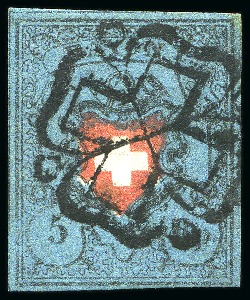 Stamp of Switzerland / Schweiz » Rayonmarken » Rayon I, dunkelblau ohne Kreuzeinfassung Rayon I