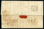 1825 (Sept 9) Entire letter from Buenos Aires to London, with "BUENOS/AYRES." two-line hs in red, charged "3/6"