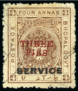 OFFICIALS: 1935-36 3p on 4a chocolate, used