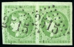 Stamp of France » Emission de Bordeaux 1870, Émission de Bordeaux 5c vert avec 2 paires (une