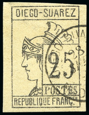Stamp of Colonies françaises » Diégo-Suarez 1890, Série complète Y&T n°6/9 du 1c au 25c oblitérée,