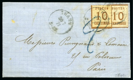 1871-1872, Groupe de 5 lettres dont affranchissements