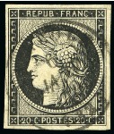 Stamp of France » Type Cérès de 1849-1850 1849, Cérès 20c noir en 6 exemplaires sélectionnés