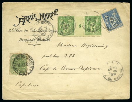 Stamp of France » Type Sage TRANSVAAL, 1899 : Enveloppe à en-tête Armée et Marine
