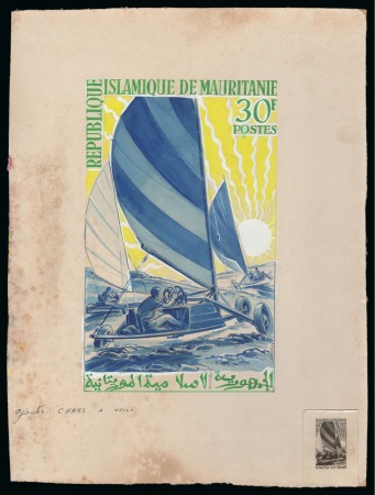 Stamp of Colonies françaises » Mauritanie 1968, Lot de 2 maquettes grand format de timbres issus