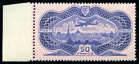 Stamp of France » Poste Aérienne 1936, PA 15 50 francs burelé ** bord