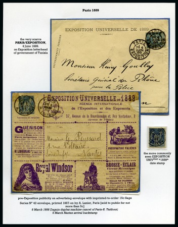 Stamp of France » Type Sage 1889, Présentation en 1 page sur l'Exposition Universelle