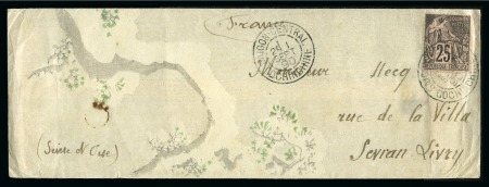 Stamp of Colonies françaises 1890, Lettre peinte à l'aquarelle de format longitudinal