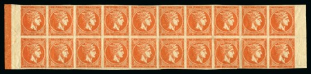 Stamp of Greece » Large Hermes Heads » 1875-80 Printed on cream paper with figures at back ONE OF THE LARGEST RECORDED BLOCKS10L red-orange, mint