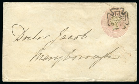 Stamp of Great Britain » Postal Stationery 1844 1d Pink Postal Stationery Dublin Distinctive Maltese Cross