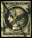 1849, Cérès 20c noir oblitération cachet à date