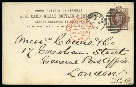 Stamp of Great Britain » Postal Stationery 1885 1d Postal Stationery Used Abroad "A26" Gibraltar