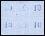 Stamp of Greece » Large Hermes Heads » 1861 Paris print 1858 FRENCH CERES ESSAY: Essay (00) in blue with control figures "10" at the back