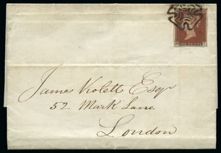 Stamp of Great Britain » 1841 1d Red 1843 1d Red Pl. 32 Dublin Distinctive Maltese Cross