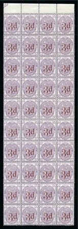 Stamp of Great Britain » 1855-1900 Surface Printed » 1880-83 Large Coloured Corner Letters, Wmk Imperial Crown 1880-83 3d on 3d IK/TL block of 40 in the format as issued to the post office 