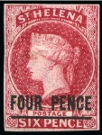 Stamp of St. Helena 1861-80, Small group incl. 1863 4d carmine mint part og