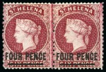 Stamp of St. Helena 1861-80, Small group incl. 1863 4d carmine mint part og
