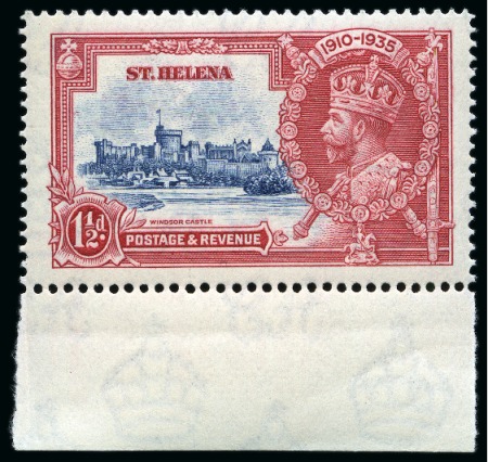 Stamp of St. Helena 1935 Silver Jubilee 1 1/2d and 2d both showing variety "diagonal line by turret" mint lh