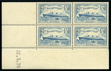 1936, Paquebot Normandie n°300 en coin daté ** du 22.5.36