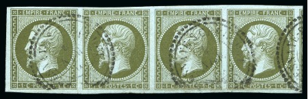 1860, Empire non dentelé 1 centime en 17 exemplaires