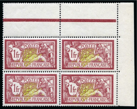 Stamp of France » Émissions à partir de 1900 1900, Type merson 1 franc lie-de-vin et olive variété