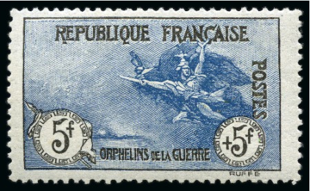Stamp of France » Émissions à partir de 1900 1914-17, Orphelin de la guerre 5 francs + 5 francs