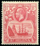 1922-37 1/2d Grey & Black, 1d and 2d showing variety "broken mainmast" in mint singles