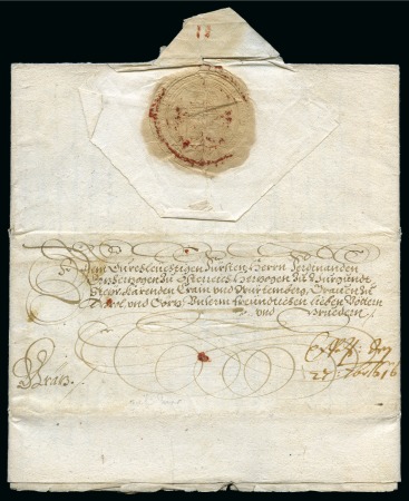 Stamp of Austria LETTER FROM ARCHDUKE MAXIMILIAN TO THE FUTURE H.R.E. FERDINAND II  Uskok War or War of Gradisca. 1616 (Sept 22), letter signed by Archduke Maximilian