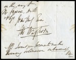 A REMARKABLE WAGHORN LETTER1849 Two page letter written