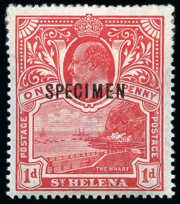 Stamp of St. Helena 1911 1d Red unissued with SPECIMEN overprint