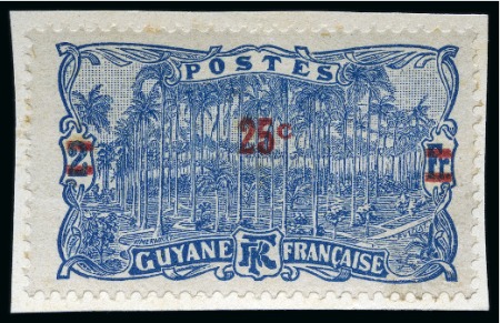 Stamp of Colonies françaises » Guyane française 1904-07, Lot de 4 essais différents de surcharge sur