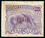 1904-07, Lot de 2 essais différents de surcharge sur