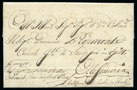 Stamp of Egypt » Consular Mail 1826 Consular Mail: Folded entire sent privately from