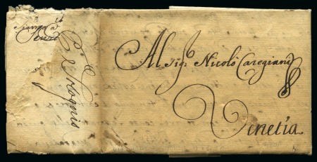 Stamp of Egypt » Early Letters 1710 Folded entire from Alexandria to Venice, a scarce