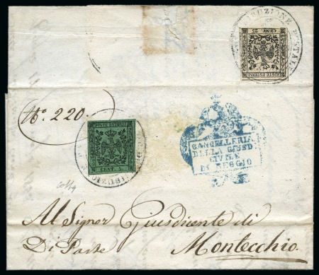 Stamp of Italian States » Modena 1852, Two covers from Reggio