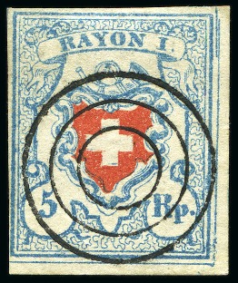 Stamp of Switzerland / Schweiz » Rayonmarken » Rayon I, hellblau, ohne KE (STEIN B1) Rayon