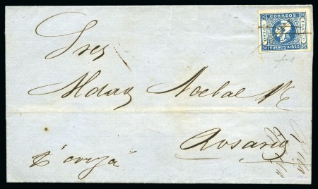 1856-63, choice group of six covers bearing single frankings,