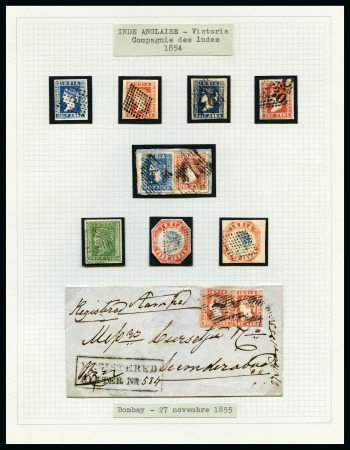 Stamp of Large Lots and Collections India: 1854 Attractive old-time estate lot neatly mounted