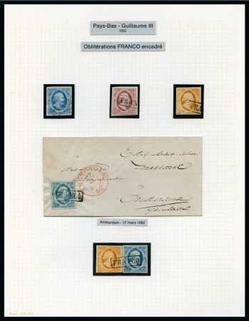 Stamp of Large Lots and Collections Netherlands: 1852 Attractive old-time estate lot neatly