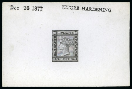 Stamp of Mauritius » Later Issues 1879-80 Die proof in black of the 17c value, showing