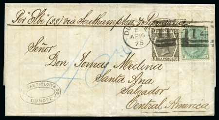1875 (Apr 16) Entire to SALVADOR from Dundee (Scotland)