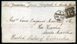 1847-83, Group of 7 covers to SOUTH AMERICA from Scotland