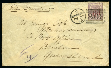 Stamp of Great Britain » 1854-1900 Postal History of the Perforated Line Engraved and Surface Printed Issues 1847-84, Group of 9 covers to AUSTRALASIA from Scotland